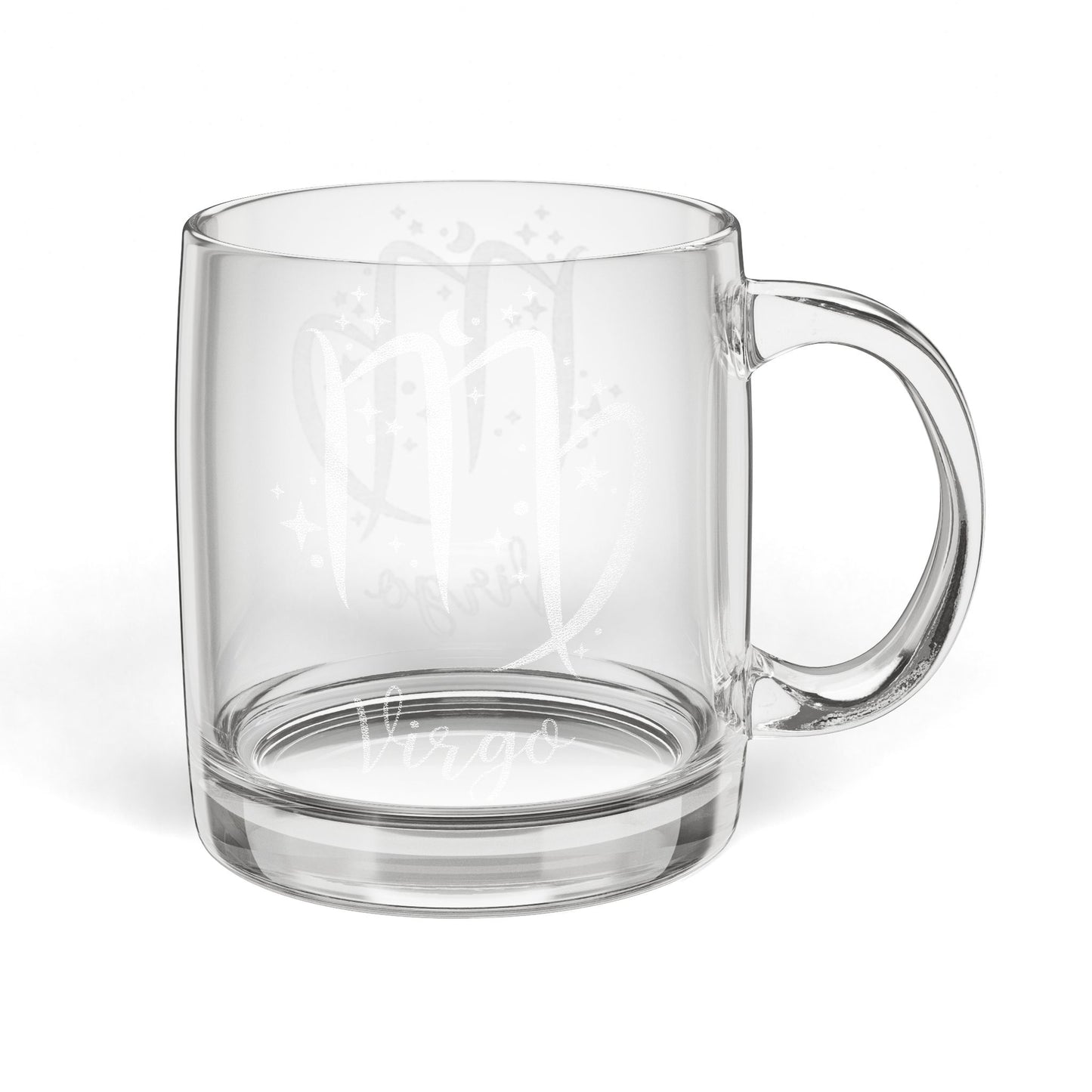 VIRGO Zodiac Engraved Glass Coffee Mug - Perfect for Astrology Lovers, Birthdays, Gifts, Home Decor, and Special Occasions