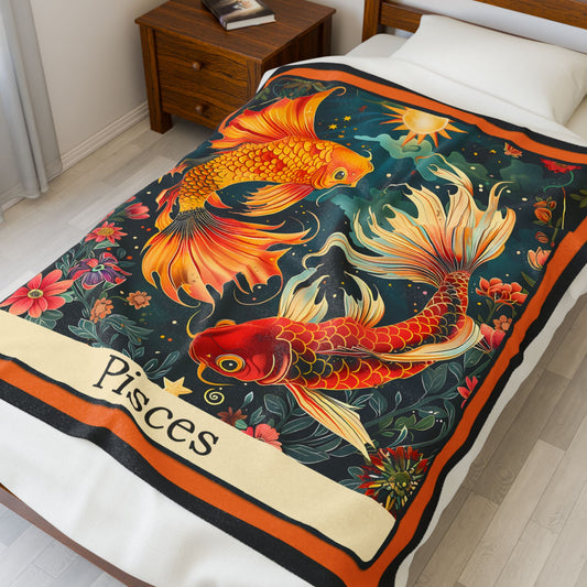 PISCES Zodiac Plush Blanket – Soft Astrology Throw | The Astral Priestess
