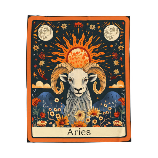 Aries Zodiac Plush Blanket – Soft Astrology Throw | The Astral Priestess