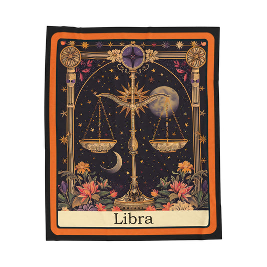 LIBRA Zodiac Plush Blanket – Soft Astrology Throw | The Astral Priestess