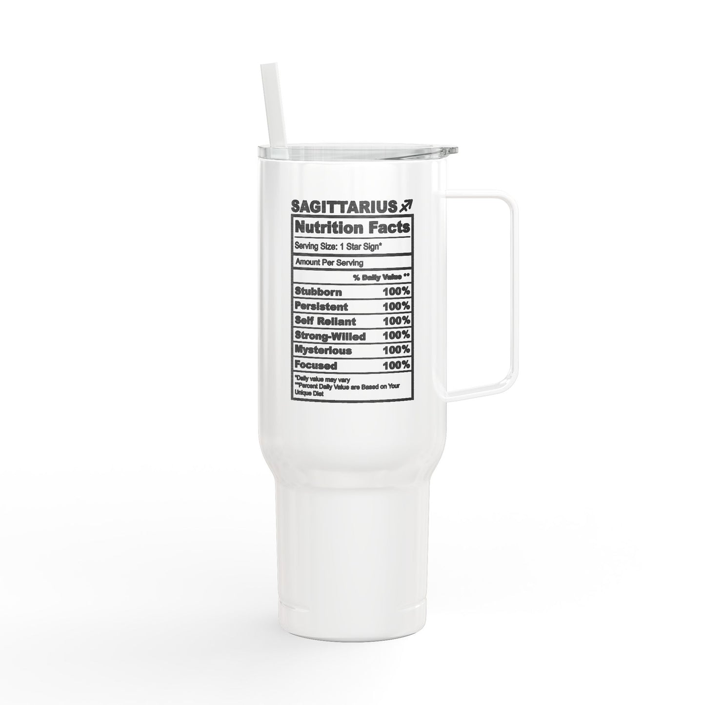 Sagittarius Zodiac Engraved Tumbler Personalized 40oz Insulated Travel Mug with Lid & Straw Multiple Colors Astrology Gift