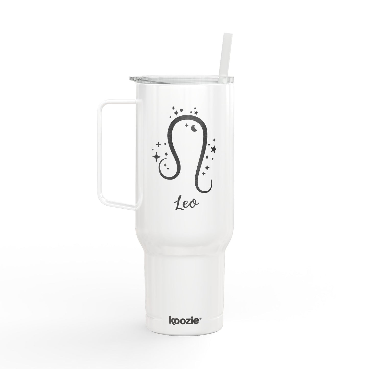 LEO Zodiac Engraved Tumbler Personalized 40oz Insulated Travel Mug with Lid & Straw Multiple Colors Astrology Gift