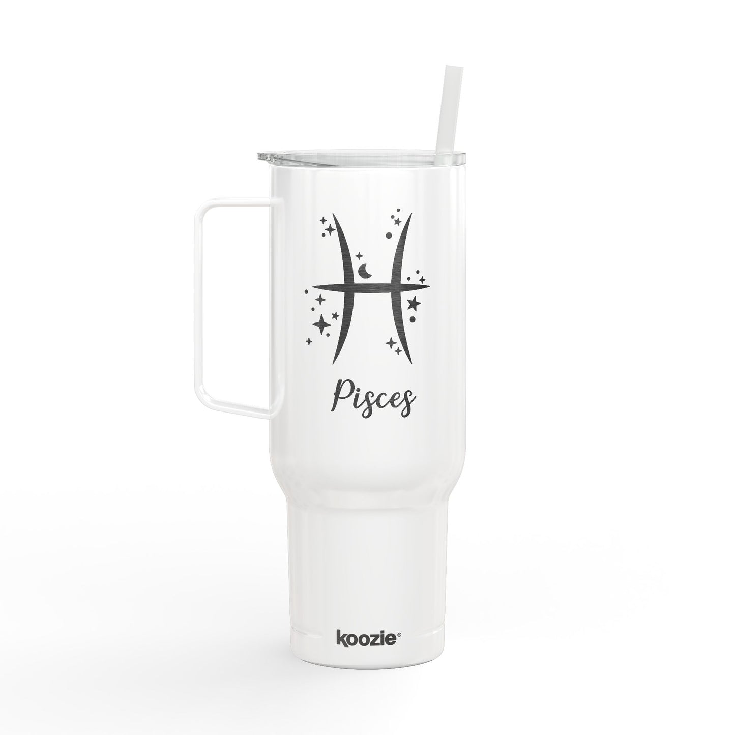 PISCES Zodiac Engraved Tumbler 40oz Insulated Travel Mug with Lid & Straw Multiple Colors