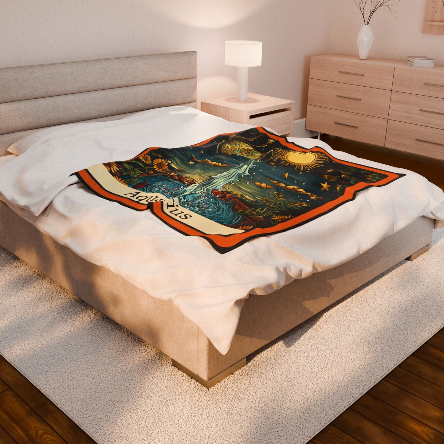 AQUARIUS Zodiac Plush Blanket – Soft Astrology Throw | The Astral Priestess
