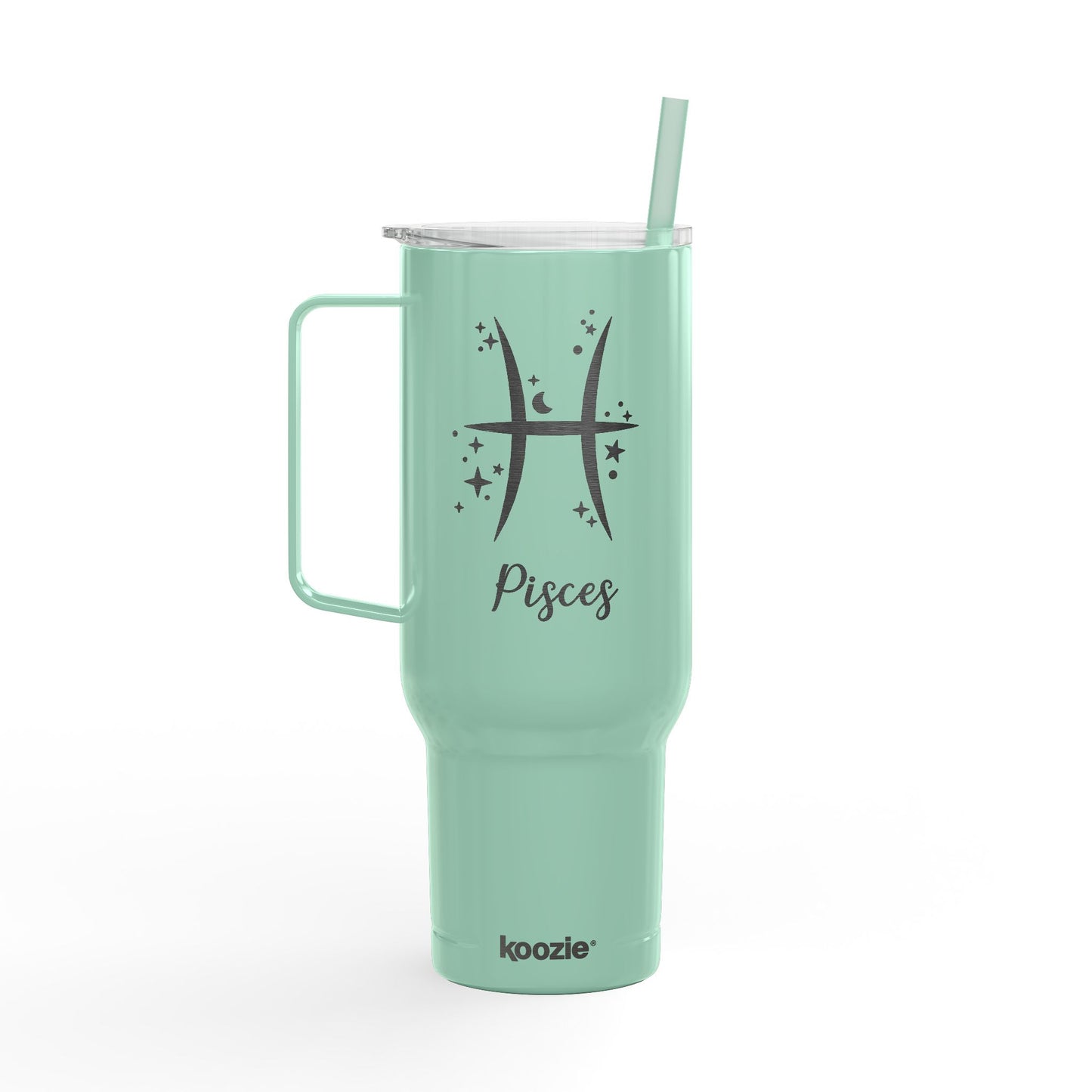 PISCES Zodiac Engraved Tumbler 40oz Insulated Travel Mug with Lid & Straw Multiple Colors