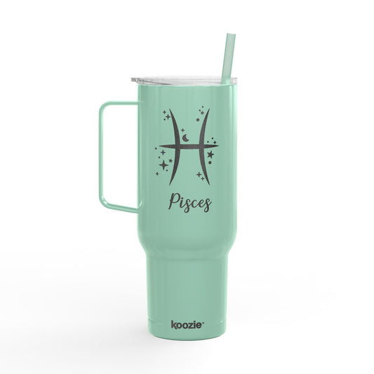 PISCES Zodiac Engraved Tumbler 40oz Insulated Travel Mug with Lid & Straw Multiple Colors