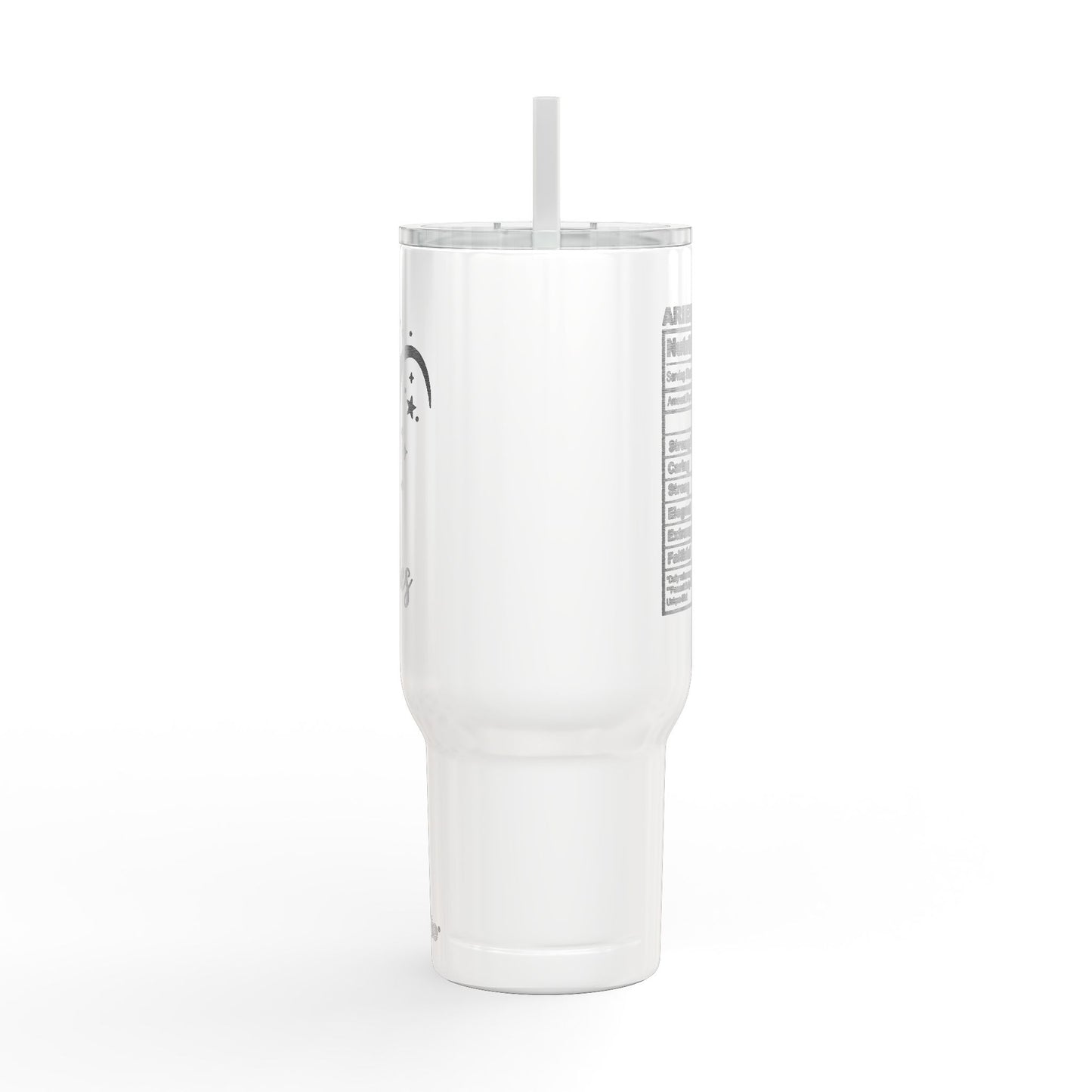 Aries Zodiac 40 oz Engraved Tumbler Insulated Coffee Beverage Travel Mug with Lid & Straw Multiple Colors