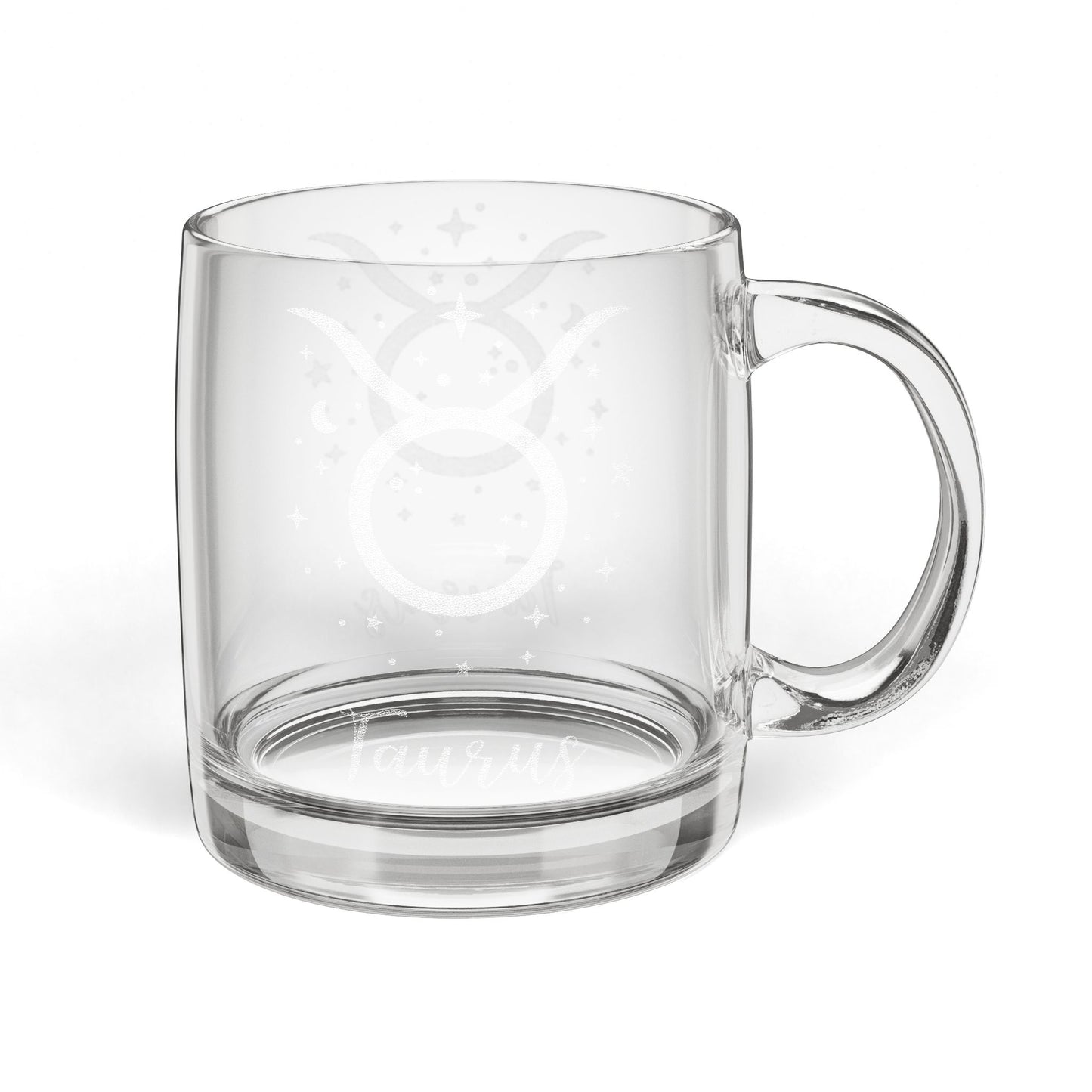 Taurus Zodiac Engraved Glass Coffee Mug - Perfect for Astrology Lovers, Birthdays, Gifts, Home Decor, and Special Occasions
