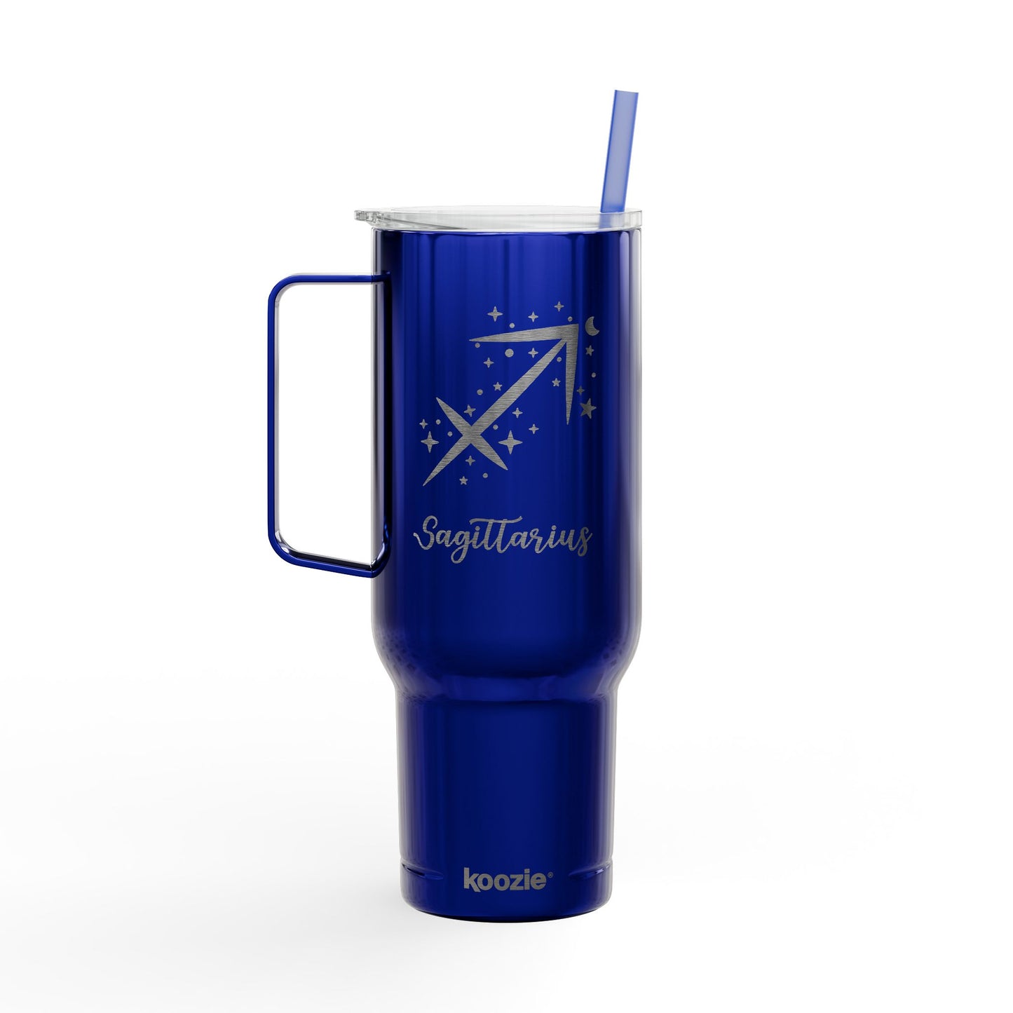 Sagittarius Zodiac Engraved Tumbler Personalized 40oz Insulated Travel Mug with Lid & Straw Multiple Colors Astrology Gift