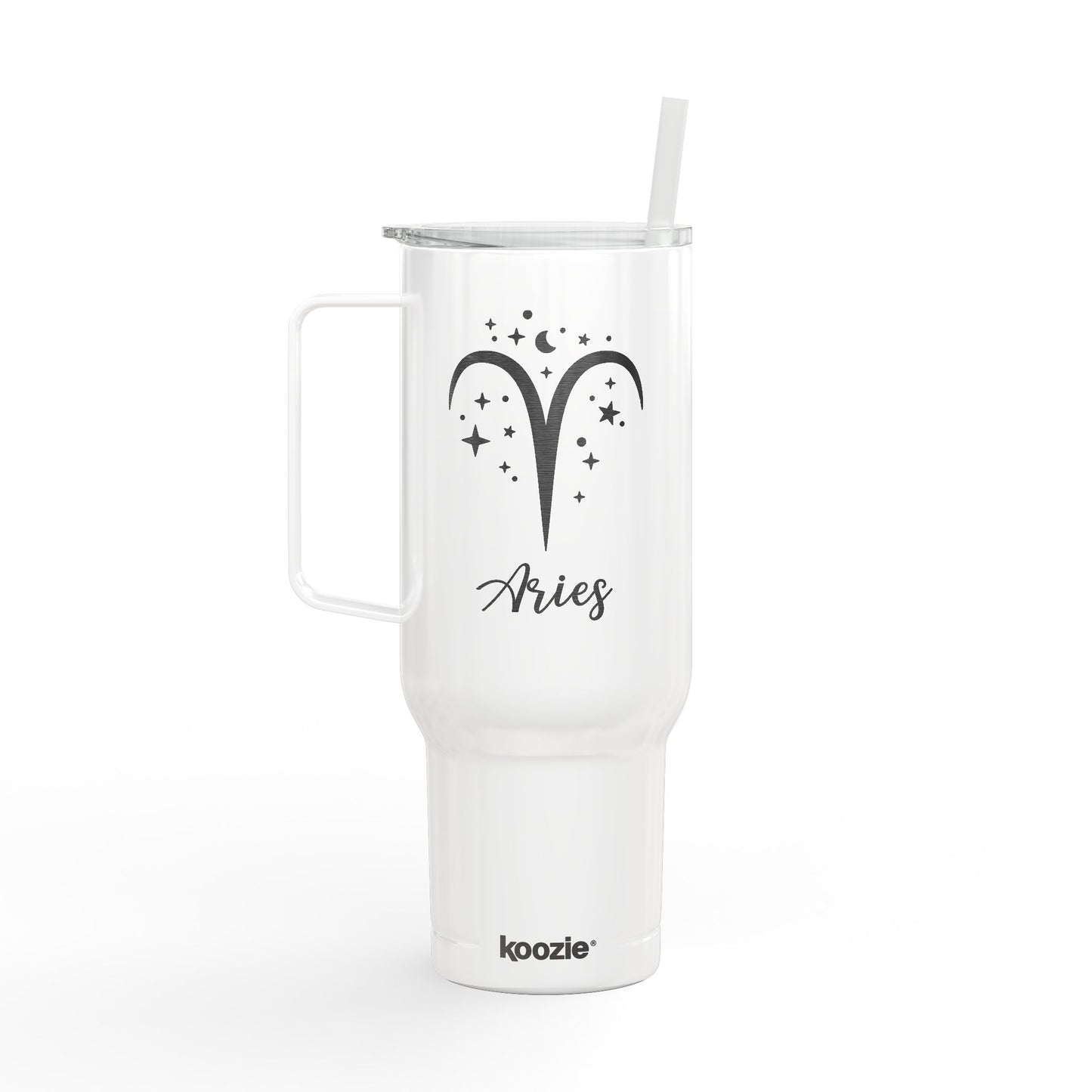 Aries Zodiac 40 oz Engraved Tumbler Insulated Coffee Beverage Travel Mug with Lid & Straw Multiple Colors