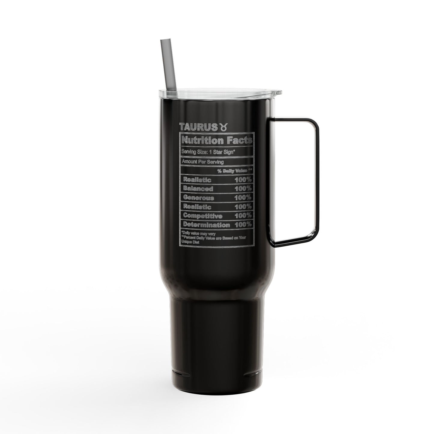TAURUS Zodiac Engraved Tumbler 40oz Insulated Travel Mug with Lid & Straw Multiple Colors