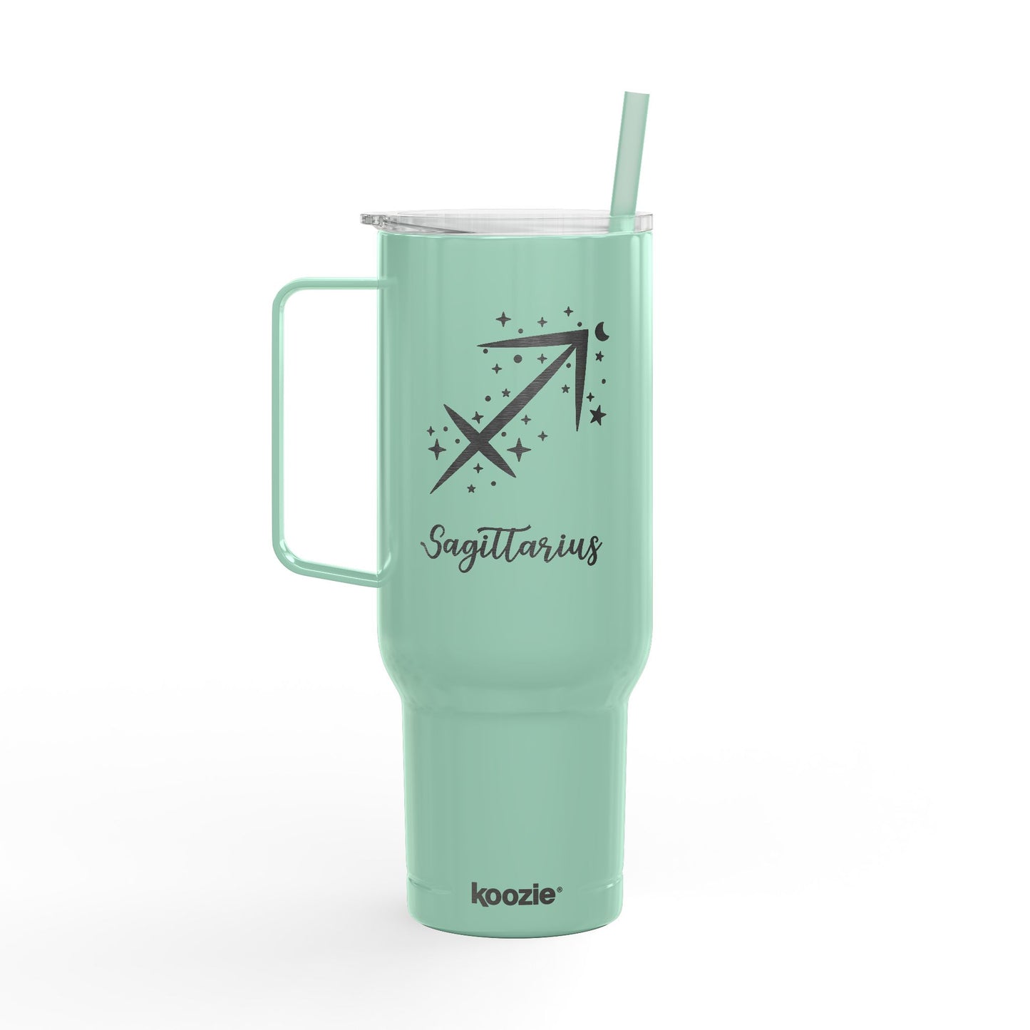 Sagittarius Zodiac Engraved Tumbler Personalized 40oz Insulated Travel Mug with Lid & Straw Multiple Colors Astrology Gift