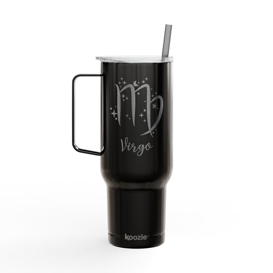 VIRGO Zodiac Engraved Tumbler Personalized 40oz Insulated Travel Mug with Lid & Straw Multiple Colors Astrology Gift