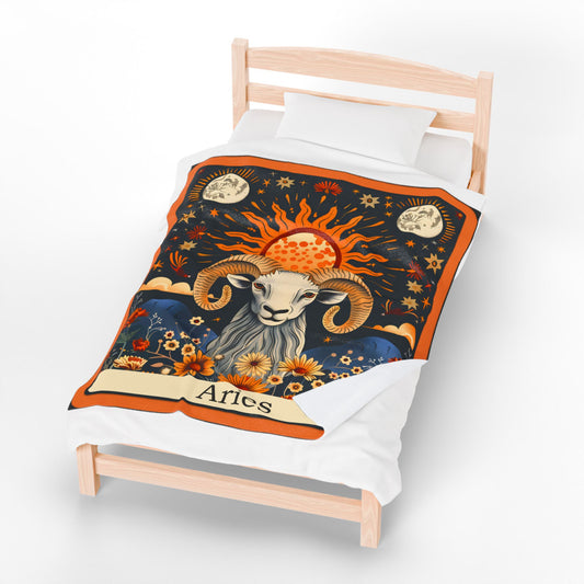 Aries Zodiac Plush Blanket – Soft Astrology Throw | The Astral Priestess