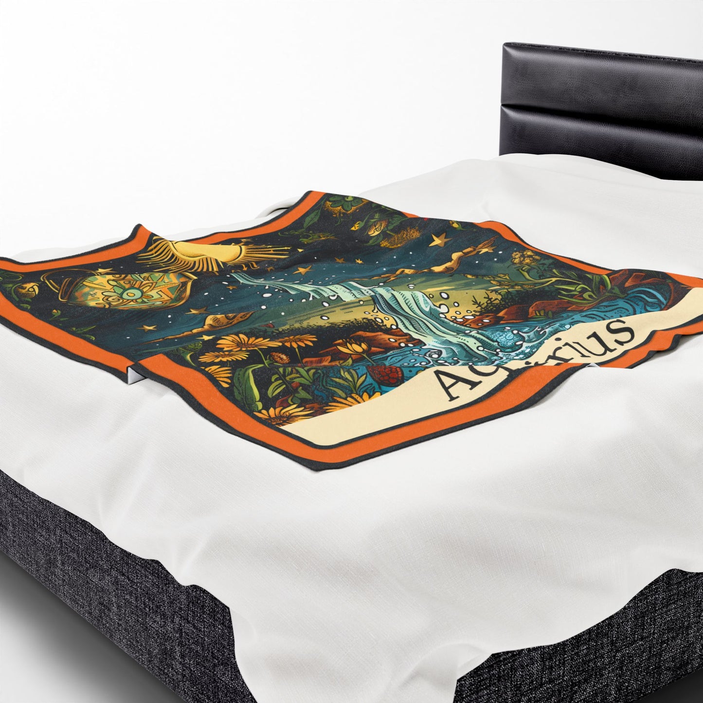 AQUARIUS Zodiac Plush Blanket – Soft Astrology Throw | The Astral Priestess