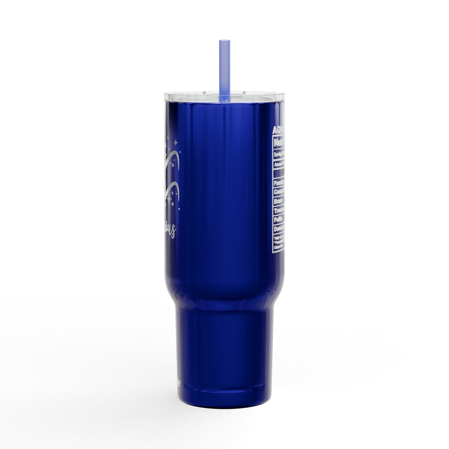 AQUARIUS Zodiac Engraved Tumbler 40oz Insulated Travel Mug with Lid & Straw Multiple Colors