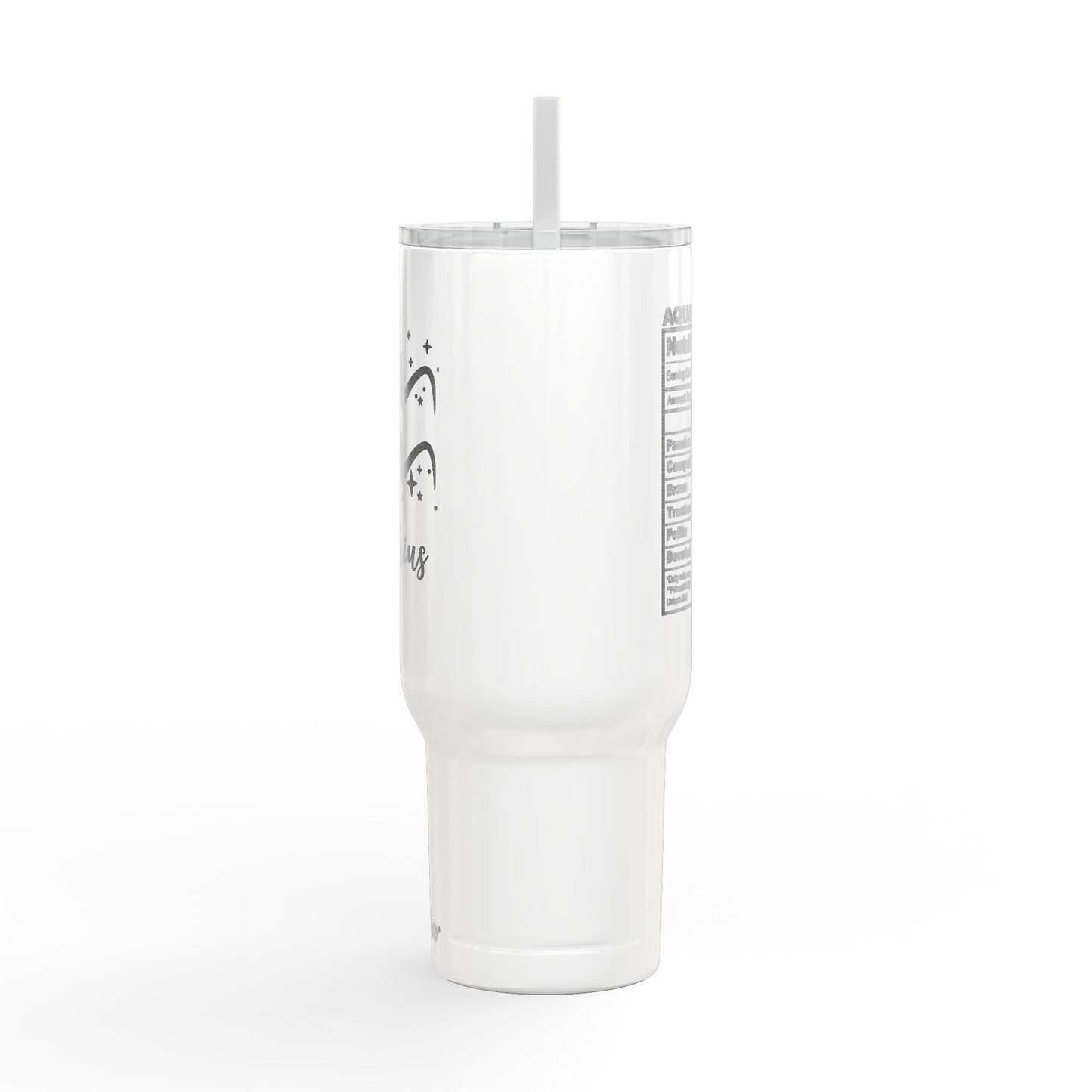AQUARIUS Zodiac Engraved Tumbler 40oz Insulated Travel Mug with Lid & Straw Multiple Colors