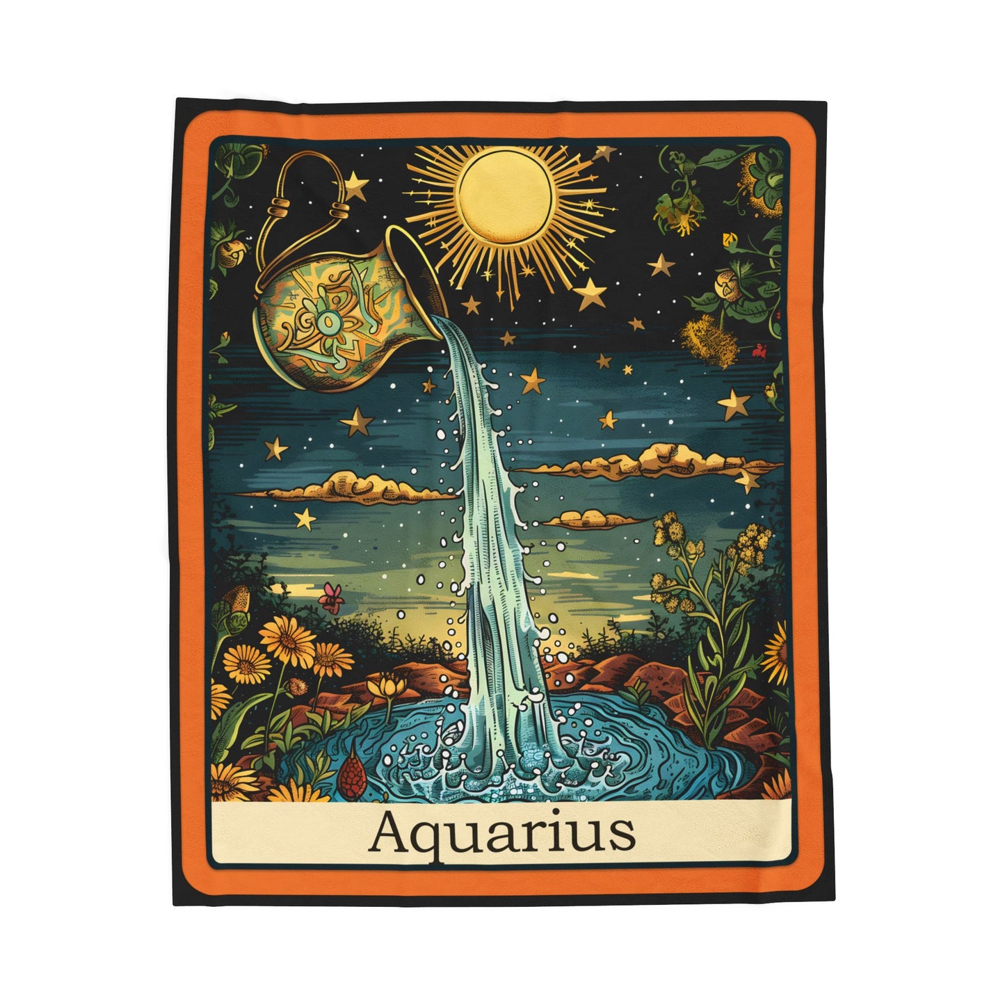 AQUARIUS Zodiac Plush Blanket – Soft Astrology Throw | The Astral Priestess