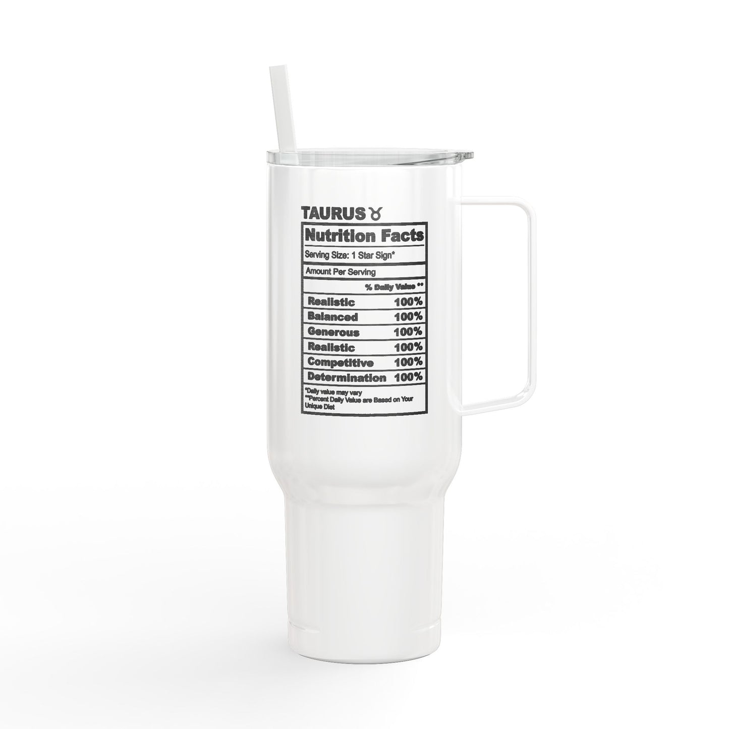 TAURUS Zodiac Engraved Tumbler 40oz Insulated Travel Mug with Lid & Straw Multiple Colors