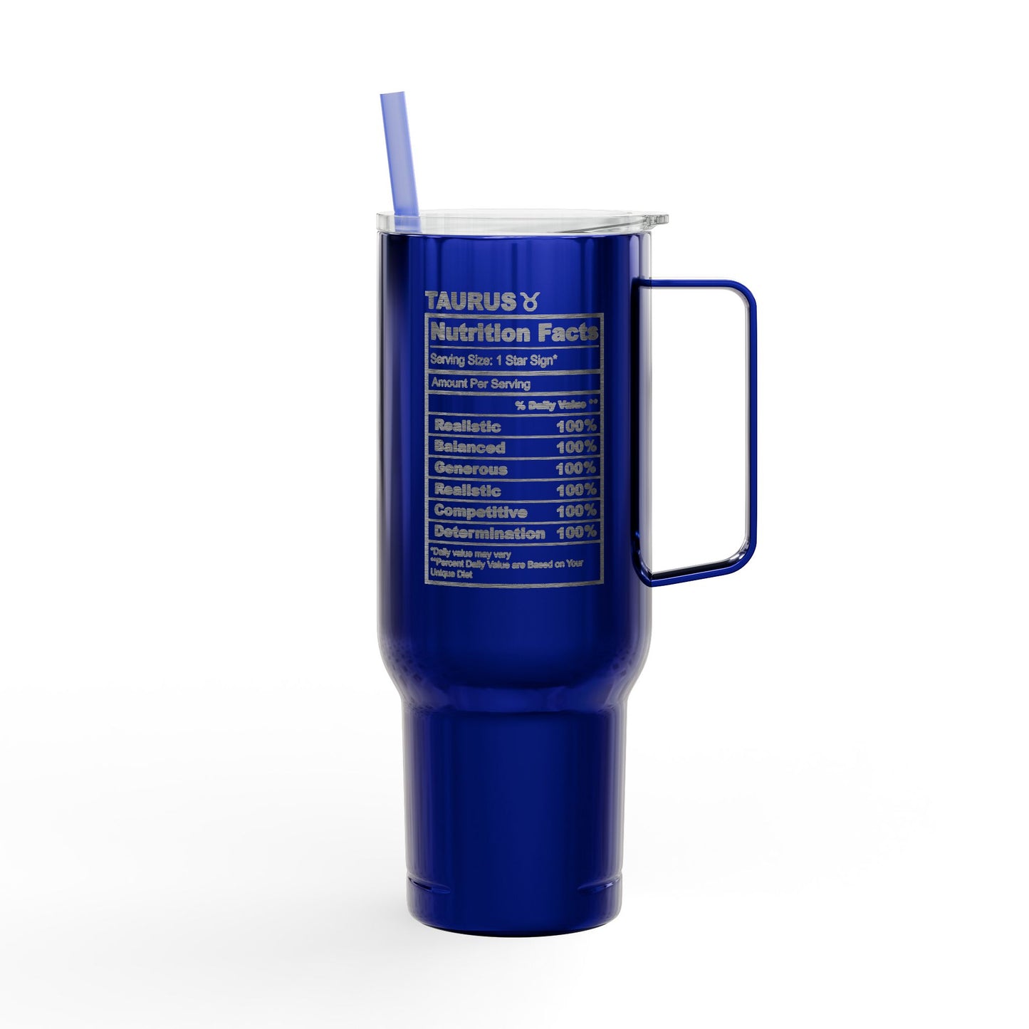 TAURUS Zodiac Engraved Tumbler 40oz Insulated Travel Mug with Lid & Straw Multiple Colors