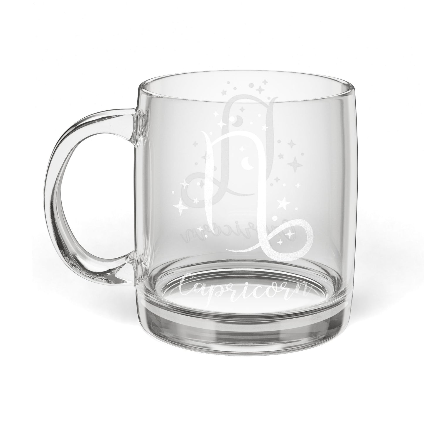 Capricorn Zodiac Engraved Glass Coffee Mug - Perfect for Astrology Lovers, Birthdays, Gifts, Home Decor, and Special Occasions