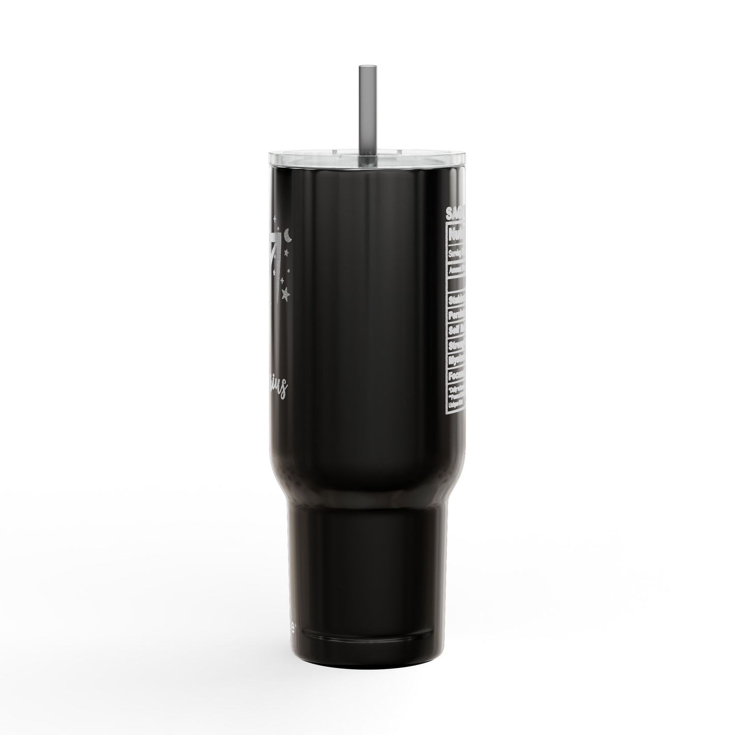 Sagittarius Zodiac Engraved Tumbler Personalized 40oz Insulated Travel Mug with Lid & Straw Multiple Colors Astrology Gift