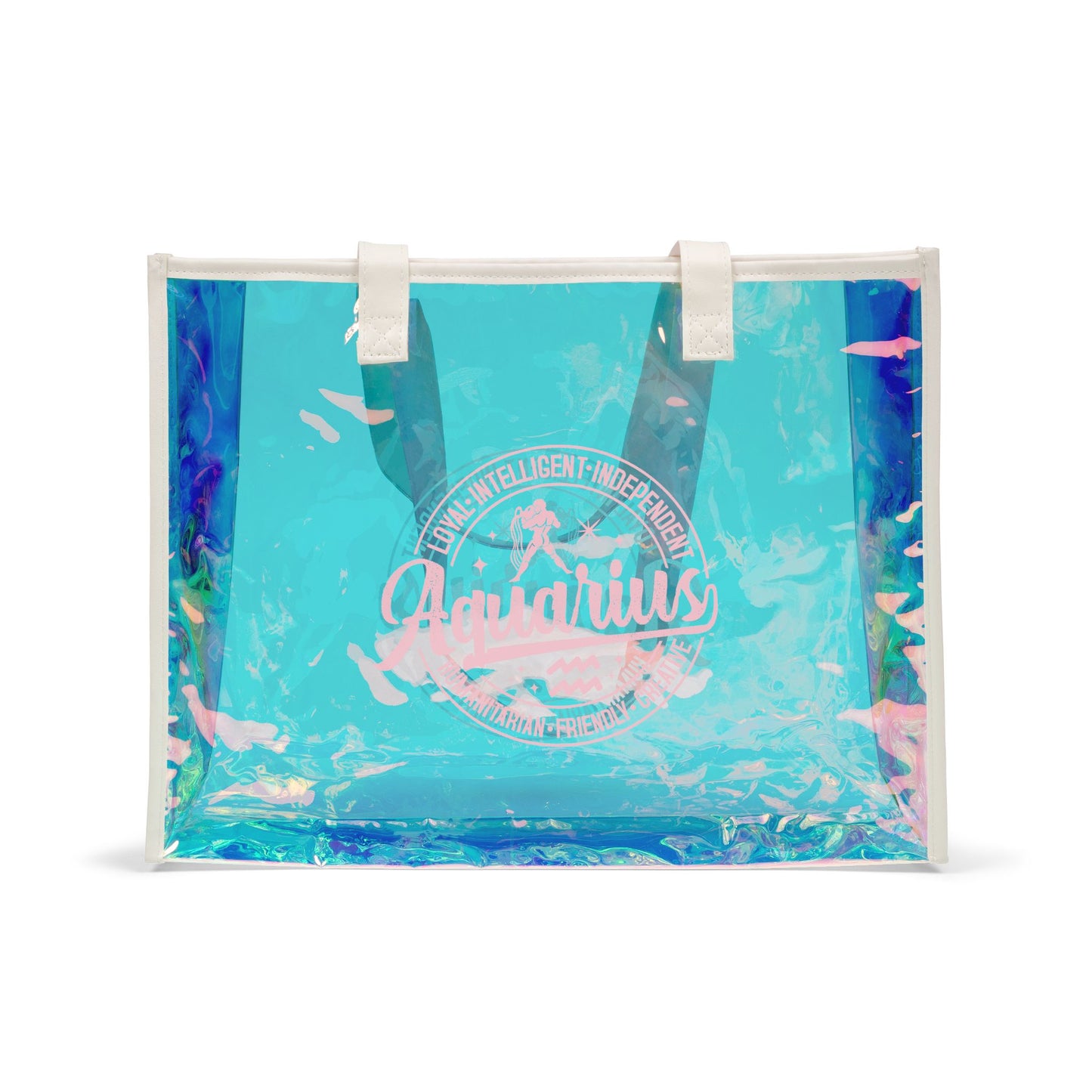 AQUARIUS Zodiac Holographic Beach Tote Bag Birthday Astrology Gifts