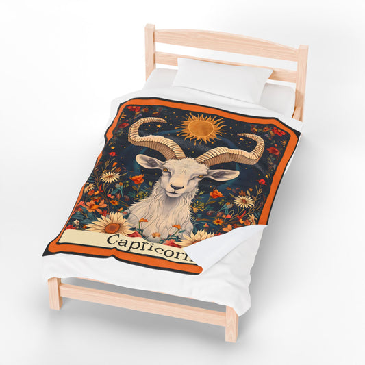 Capricorn Zodiac Plush Blanket – Soft Astrology Throw | The Astral Priestess
