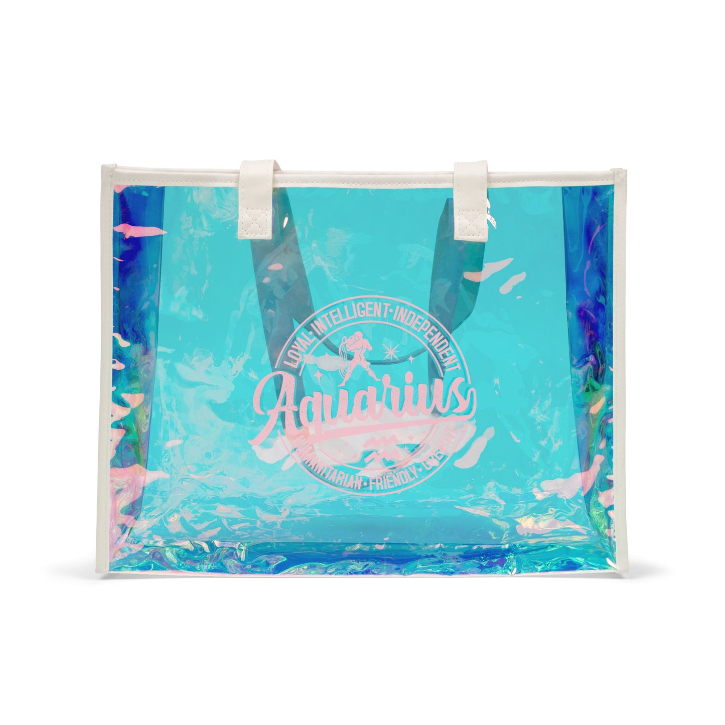 AQUARIUS Zodiac Holographic Beach Tote Bag Birthday Astrology Gifts