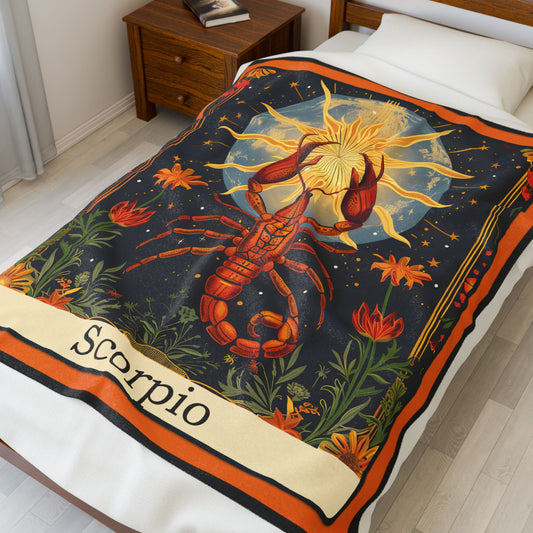 Scorpio Zodiac Plush Blanket – Soft Astrology Throw | The Astral Priestess