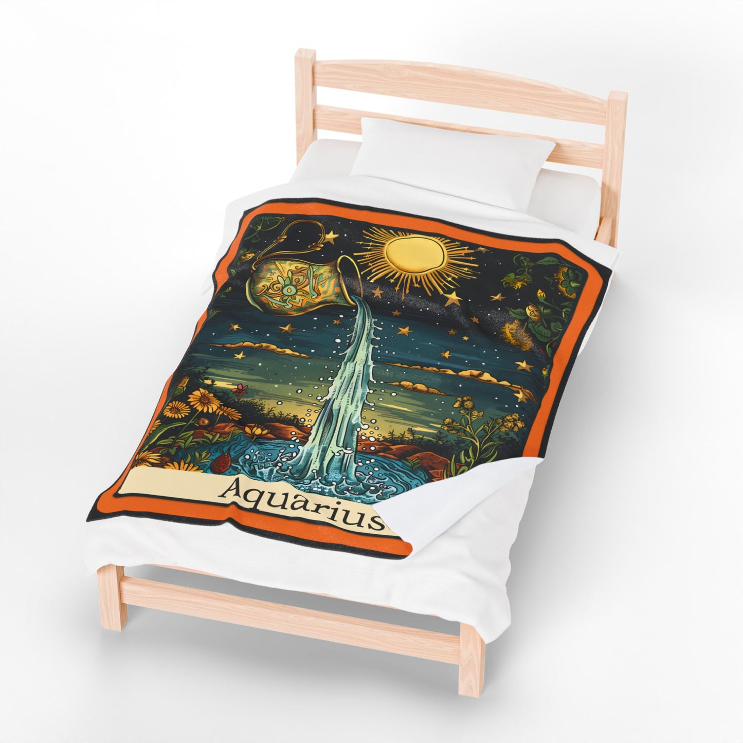AQUARIUS Zodiac Plush Blanket – Soft Astrology Throw | The Astral Priestess