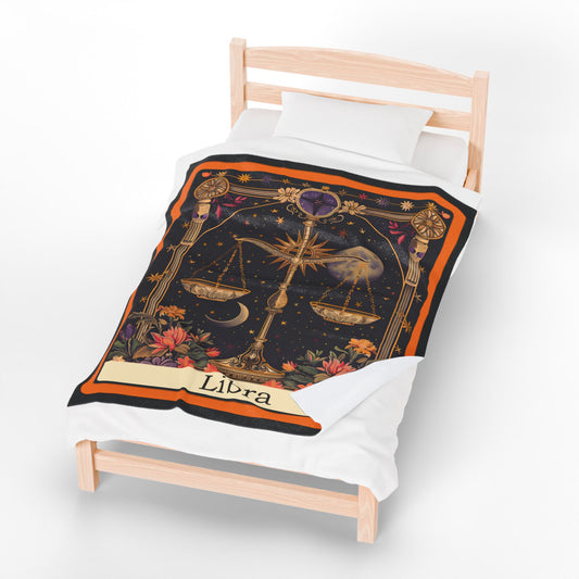 LIBRA Zodiac Plush Blanket – Soft Astrology Throw | The Astral Priestess