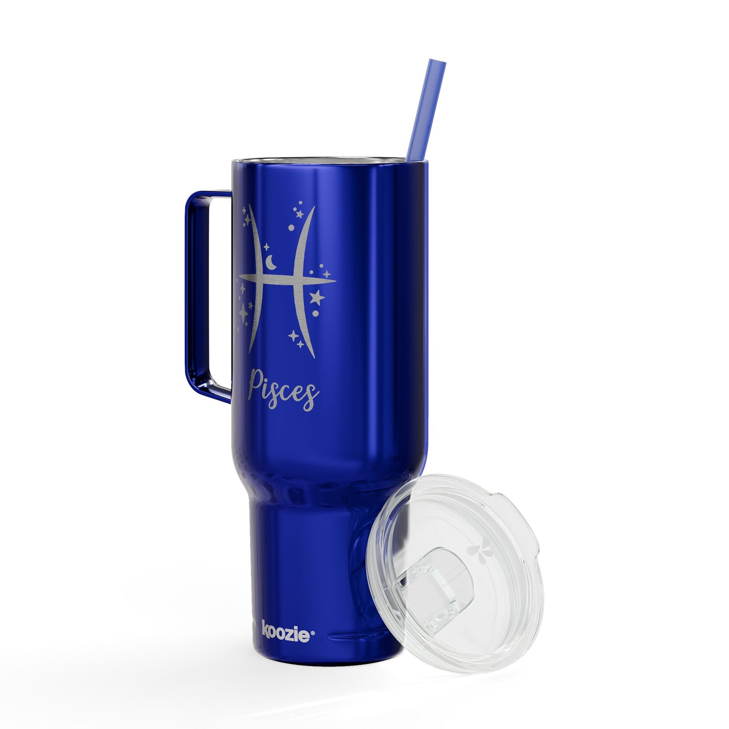 PISCES Zodiac Engraved Tumbler 40oz Insulated Travel Mug with Lid & Straw Multiple Colors