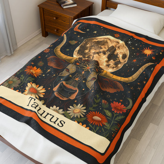 TAURUS Zodiac Plush Blanket – Soft Astrology Throw | The Astral Priestess