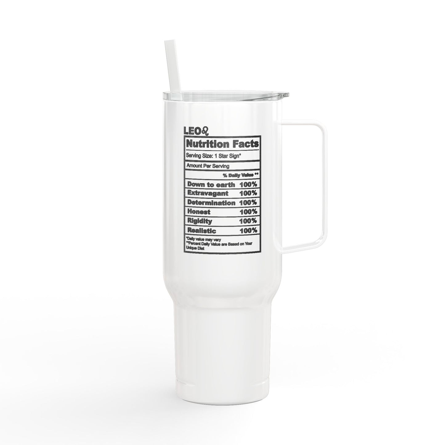 LEO Zodiac Engraved Tumbler Personalized 40oz Insulated Travel Mug with Lid & Straw Multiple Colors Astrology Gift