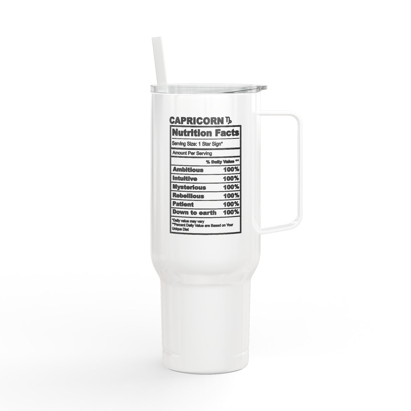 CAPRICORN Zodiac Engraved Tumbler 40oz Insulated Travel Mug with Lid & Straw Multiple Colors