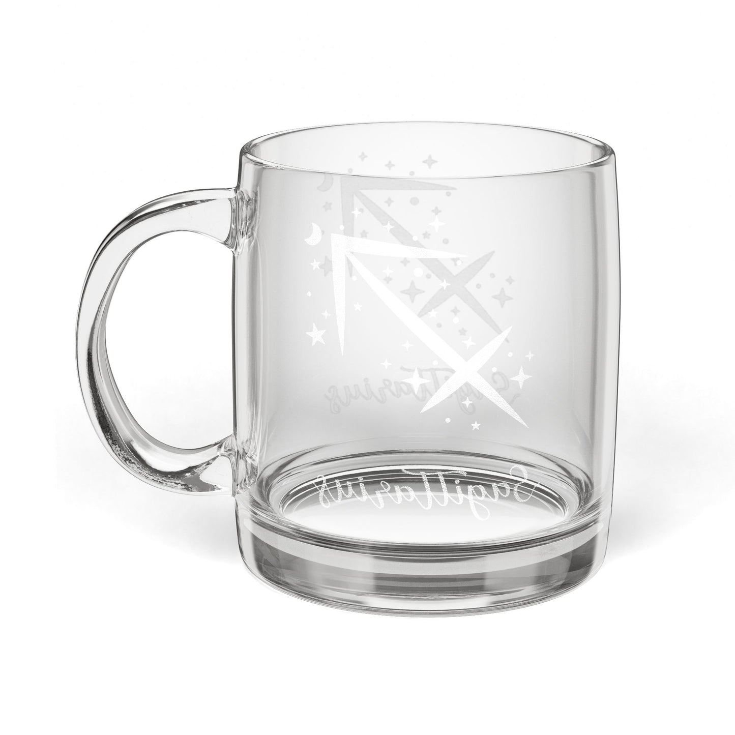 SAGITTARIUS Zodiac Engraved Glass Coffee Mug - Perfect for Astrology Lovers, Birthdays, Gifts, Home Decor, and Special Occasions