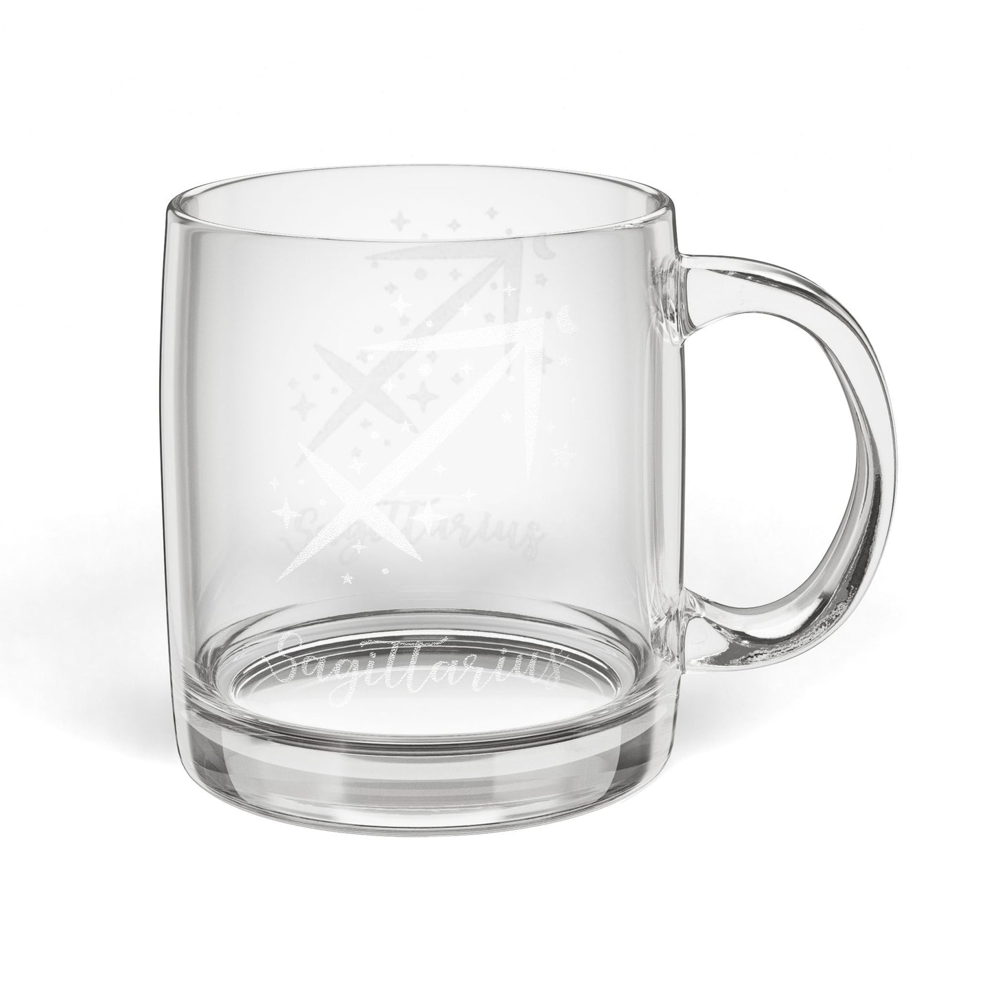 SAGITTARIUS Zodiac Engraved Glass Coffee Mug - Perfect for Astrology Lovers, Birthdays, Gifts, Home Decor, and Special Occasions
