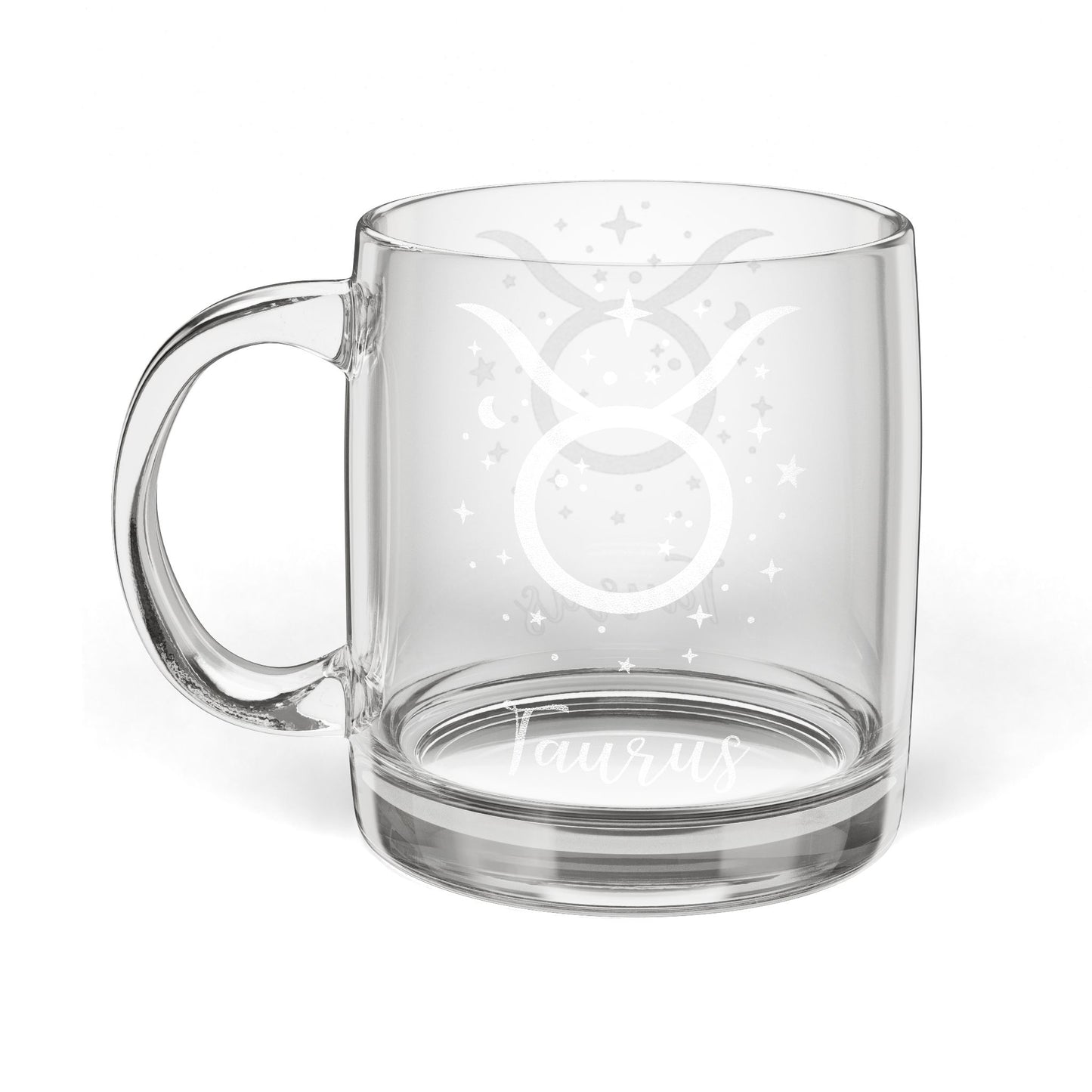 Taurus Zodiac Engraved Glass Coffee Mug - Perfect for Astrology Lovers, Birthdays, Gifts, Home Decor, and Special Occasions