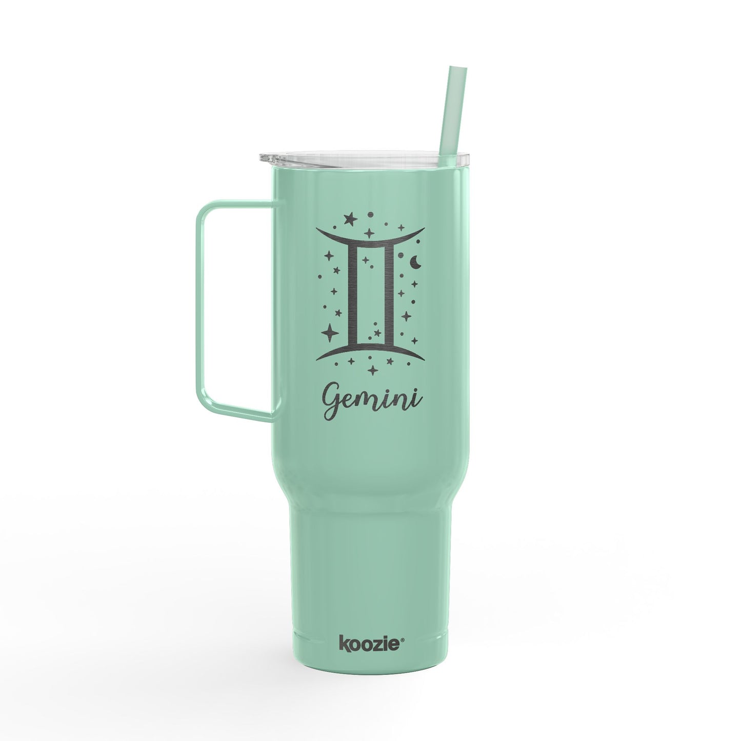 GEMINI Zodiac Engraved Tumbler 40oz Insulated Travel Mug with Lid & Straw Multiple Colors